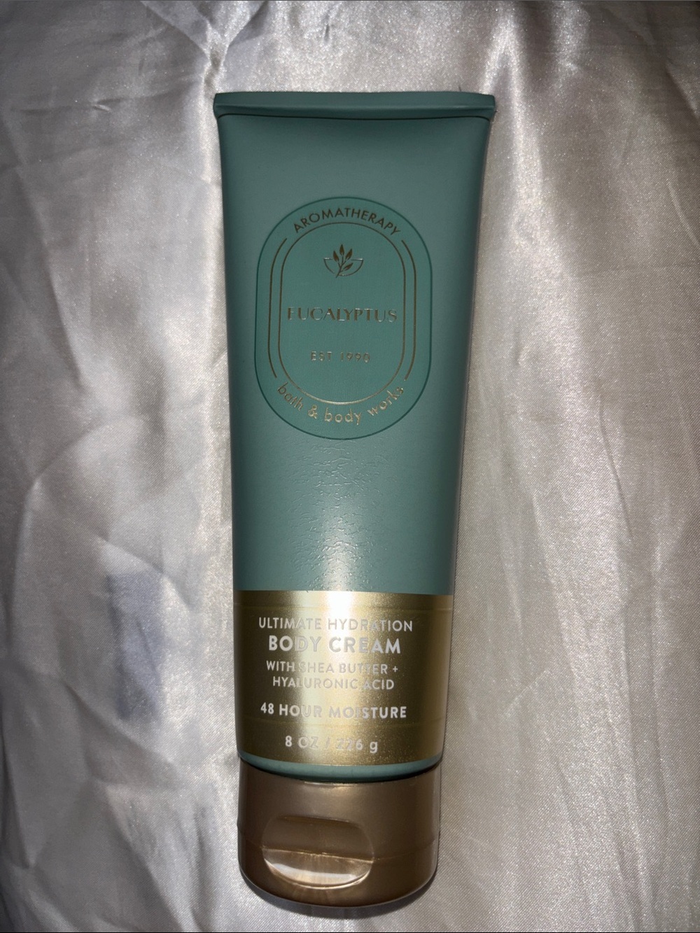 Bath & Body Works Eucalyptus Body Cream - Teal & Gold 8 0z.